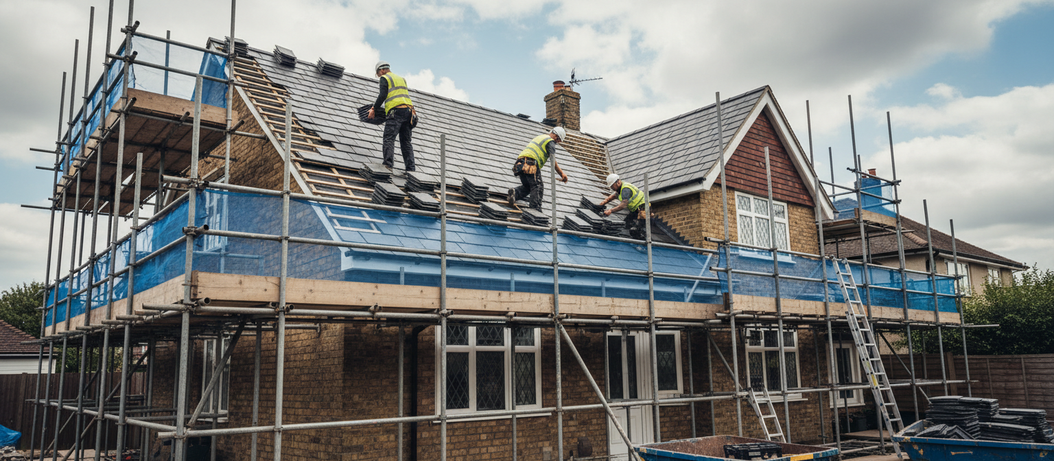 New roof installation